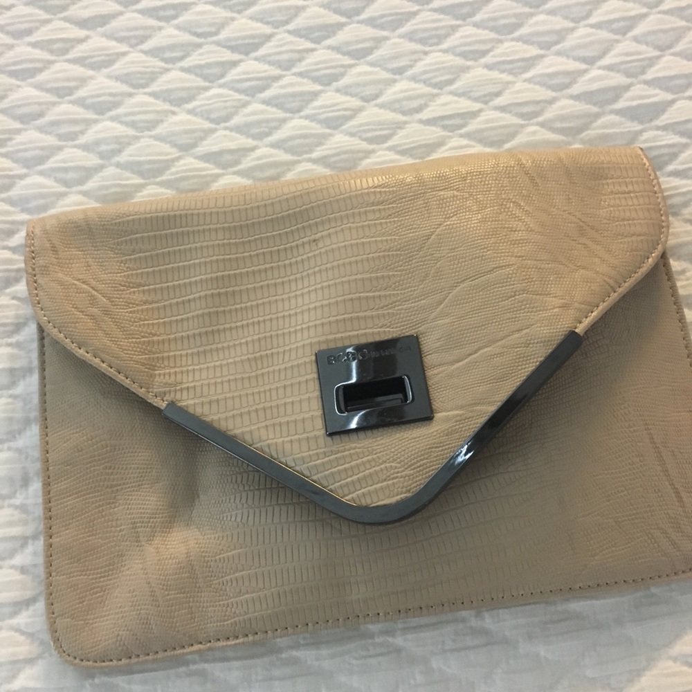 BCBGeneration Tan Clutch